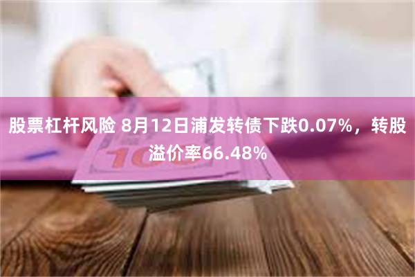 股票杠杆风险 8月12日浦发转债下跌0.07%，转股溢价率66.48%