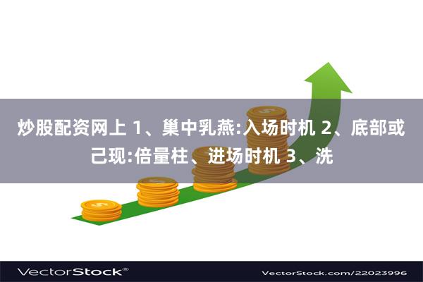 炒股配资网上 1、巢中乳燕:入场时机 2、底部或己现:倍量柱、进场时机 3、洗